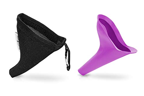 PiPiLOTTA® Orinal portátil para mujer | Ayuda para orinar de pie para damas en Música Festivales Camping Viajes al aire libre | Portatil Silicona Baño cono WC Mochilas | Urinario Femenino (Violeta)