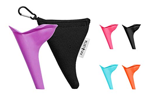 PiPiLOTTA® Orinal portátil para mujer | Ayuda para orinar de pie para damas en Música Festivales Camping Viajes al aire libre | Portatil Silicona Baño cono WC Mochilas | Urinario Femenino (Violeta)