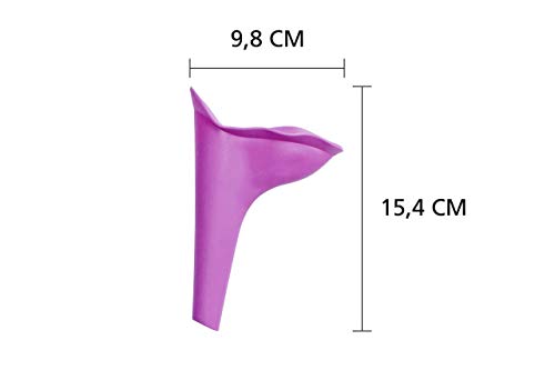 PiPiLOTTA® Orinal portátil para mujer | Ayuda para orinar de pie para damas en Música Festivales Camping Viajes al aire libre | Portatil Silicona Baño cono WC Mochilas | Urinario Femenino (Violeta)