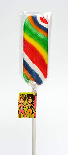 Piruleta Artesana Pénjamo La Asturiana - Piruletas multicolor de elaboración artesana y calidad gourmet, varios sabores, caja de 360 gramos con 12 unidades, sin gluten