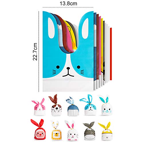 PITAYA Bolsas Regalo Cumpleaños,Bolsas de Dulces de Cumpleaños Sin Olor de Grado Alimenticio, Fiestas, Cumpleaños, Regalos, Bodas (100)