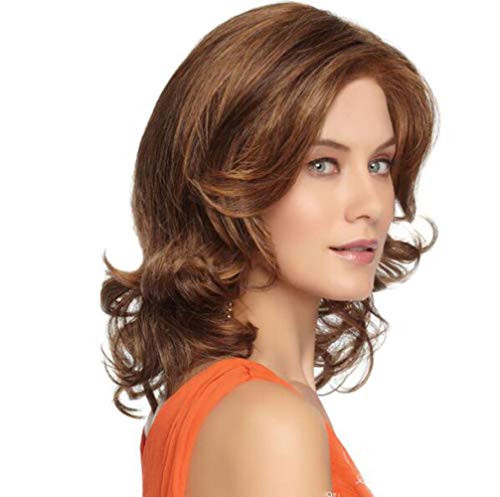 Pixier Pelucas Mujer Media Melena Pelo Natural Pelucas Hair Wigs Cabello Postizo Liso Ondulado Rizado Corto Resistente Al Calor Sintético Suave Estilo De Moda Para Cosplay Fiesta Ha