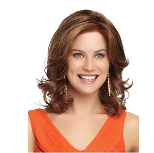 Pixier Pelucas Mujer Media Melena Pelo Natural Pelucas Hair Wigs Cabello Postizo Liso Ondulado Rizado Corto Resistente Al Calor Sintético Suave Estilo De Moda Para Cosplay Fiesta Ha