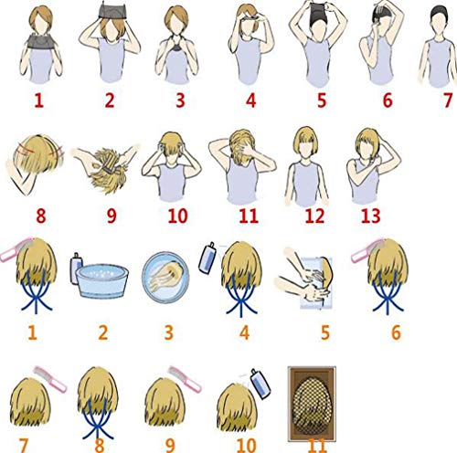 Pixier Pelucas Mujer Media Melena Pelo Natural Pelucas Hair Wigs Cabello Postizo Liso Ondulado Rizado Corto Resistente Al Calor Sintético Suave Estilo De Moda Para Cosplay Fiesta Ha