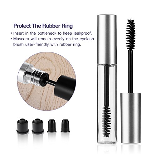 PIXNOR Tubo del rimel vacío con pestaña tubo pestaña envase poner crema botella, goma inserta Set de embudos para 7,5 ml y 10ml de aceite de ricino