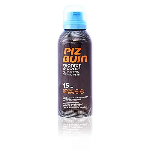 Piz Buin SPF 15 Protección y Cool Sun Mousse, 150 ml