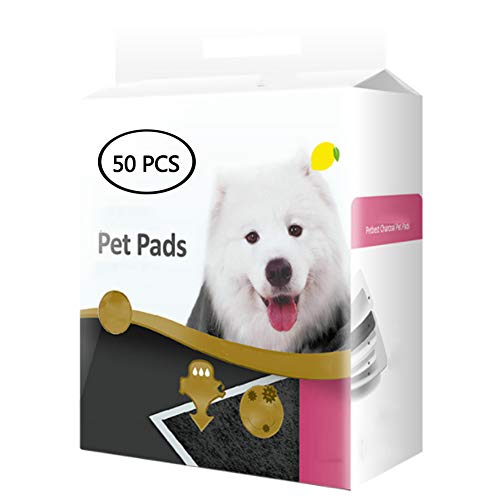 PJDDP Entrenamiento de Mascotas de Carbono y Almohadillas para Cachorros con absorción instantánea de Agua, astringencia de limón, Fibra de carbón de bambú para alfombras,M