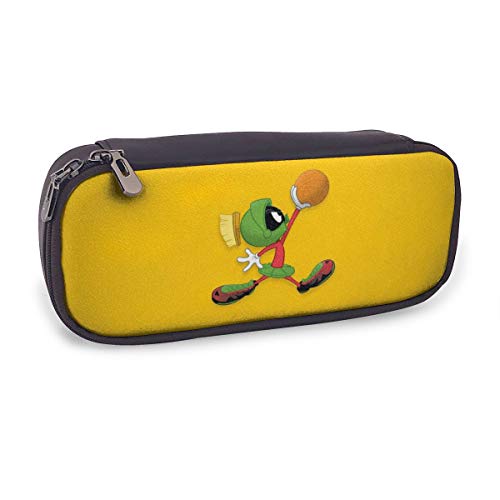 PKLUAS - Estuche Impermeable para lápices Marvin The Martian de Alta Capacidad con Doble Cremallera para Escuela, Trabajo, Oficina, Regalo de 7.8 x 3.5 x 1.5 Pulgadas, PU, Negro, Talla única