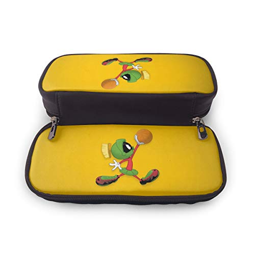 PKLUAS - Estuche Impermeable para lápices Marvin The Martian de Alta Capacidad con Doble Cremallera para Escuela, Trabajo, Oficina, Regalo de 7.8 x 3.5 x 1.5 Pulgadas, PU, Negro, Talla única