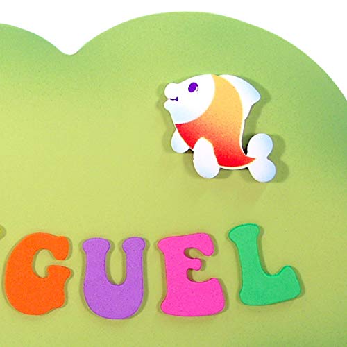 Placa Cartel decorativo infantil de madera forma de *nube* personalizada con el nombre letras de goma eva, regalo original decoración de pared o puerta en habitación.