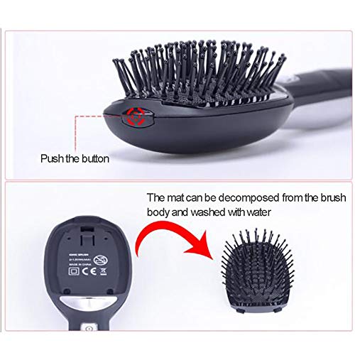 Plancha de Pelo Cepillo Portátil Sin Cable Eléctrico Calentado Enderezar Peine Profesional Herramienta de peluquería