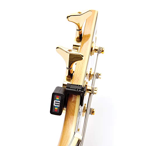 Planet Waves NS Micro Headstock Tuner - Sintonizador Ns de Guitarra con Pantalla Multicolor, Color Negro, Negro