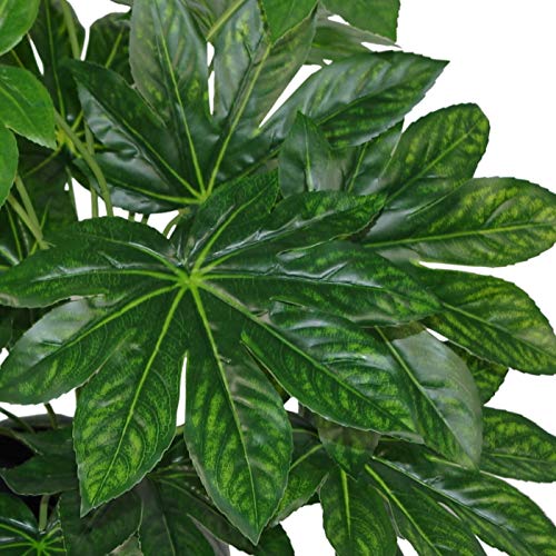 Planta Artificial Japonesa de aralia de Hoja de 60 cm, Maceta de plástico Negra