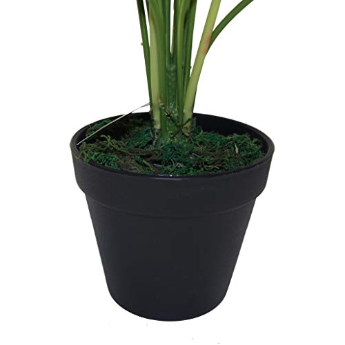 Planta Artificial Japonesa de aralia de Hoja de 60 cm, Maceta de plástico Negra