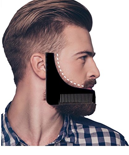 Plantilla para el cuidado de la barba con tijeras y peine, ayuda para afeitar, tres días de barba