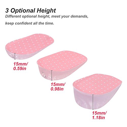Plantillas de gel de aumento, almohadillas invisibles para el talón, para uso diario que protege tus pies (1 par)