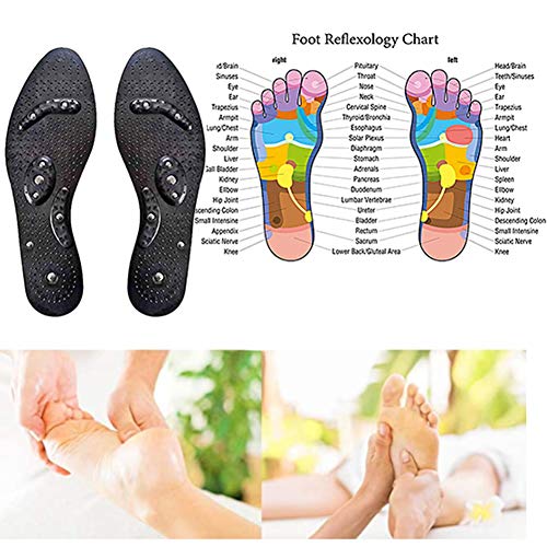 Plantillas De Masaje Magnético, Plantillas Magnéticas Efecto Acupresión Mejorar La Circulación Sanguínea Alivio del Dolor De Reflexología para Trabajo, Deportes, Caminar,M