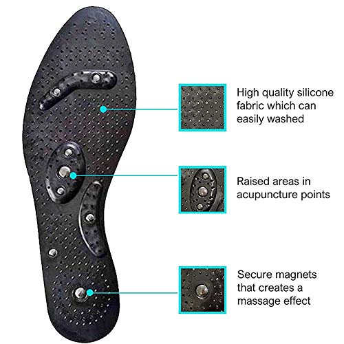 Plantillas De Masaje Magnético, Plantillas Magnéticas Efecto Acupresión Mejorar La Circulación Sanguínea Alivio del Dolor De Reflexología para Trabajo, Deportes, Caminar,M