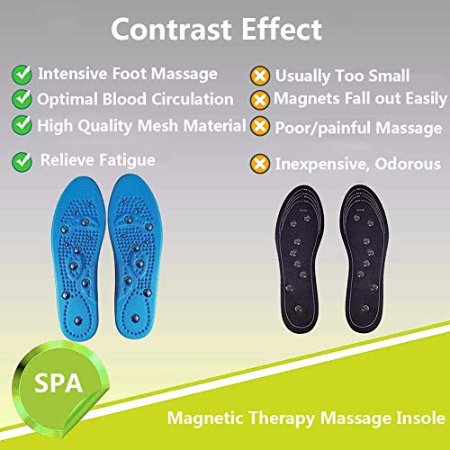 Plantillas Magnéticas De Masaje, Plantillas De Masaje Magnético Relajar Los Músculos Absorción De Impactos Mejorar La Circulación Sanguínea para Hombres Mujeres (35-46),Blue S*3pairs