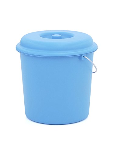 Plastiken - Cubo basura con tapa, plástico, azul 23 l