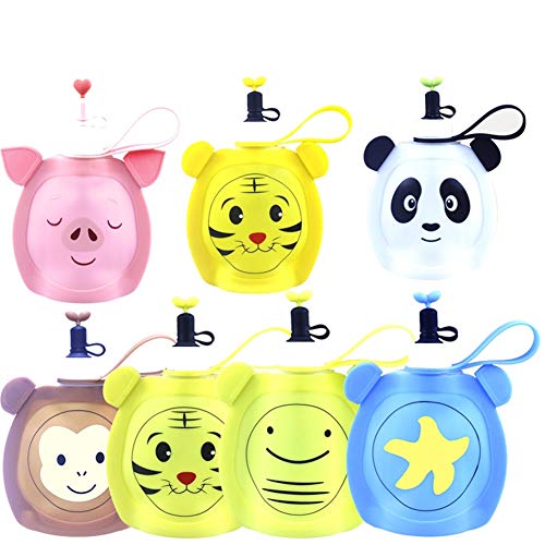 Plegable Botella Agua Deporte Plegable Botella De Agua Cristal Deporte Taza de Agua Botella de Agua Botellas de Agua a Prueba de Fugas Tiger,350ml