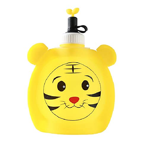 Plegable Botella De Agua Cristal Botella Plegable Ligero de la Botella de Agua Botellas de Agua a Prueba de Fugas Botella de Agua Reutilizable Tiger,350ml