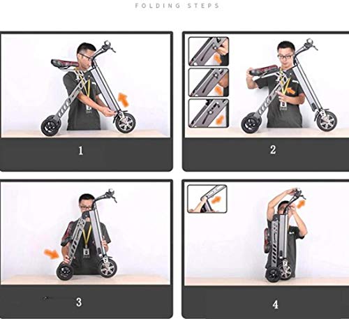 Plegado del Coche eléctrico Bicicleta eléctrica LHT Equilibrio del Coche de batería portátil Vespa vehículo Que transportaba a Metro, Color: Azul (Color : Grey)