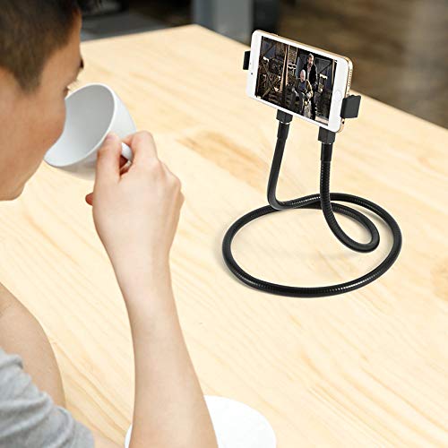 PLEIONE - Soporte para smartphone o tablet para todos los modelos y tamaños, soporte flexible para teléfono móvil, con cierre magnético y giratorio 360 grados