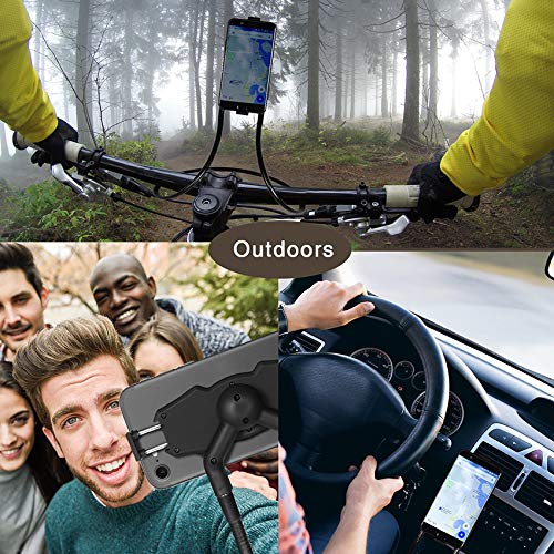 PLEIONE - Soporte para smartphone o tablet para todos los modelos y tamaños, soporte flexible para teléfono móvil, con cierre magnético y giratorio 360 grados
