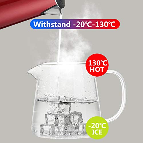 PluieSoleil Tetera de Cristal Resistente con Infusor Elegante,Tetera Te de Vidrio con Filtro de Borosilicato con Tapa,Teteras de Cristal con Filtro para Te Infusiones (450ml)