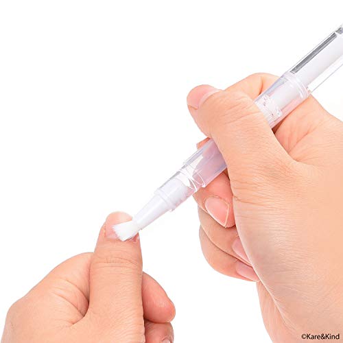 Pluma Contenedora de Cosméticos Vacía - Paquete de 5 - Aplicador de Fluidos rellenable con Punta de Pincel - Para Esmalte, Brillo Labial, Blanqueador de Dientes, Aceites Esenciales - Diseño Anti-fugas