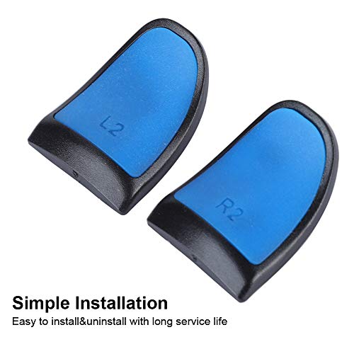 Plyisty Extensores de gatillo, L2 R2 Controlador Extensores de Botones Botón de extensión Empuñaduras extendidas de Tacto Suave, para PS4(Azul)