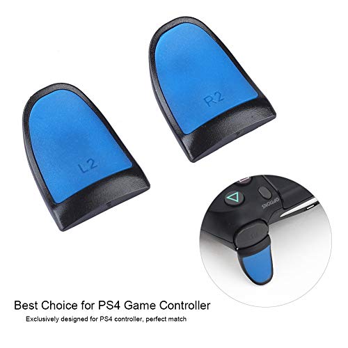 Plyisty Extensores de gatillo, L2 R2 Controlador Extensores de Botones Botón de extensión Empuñaduras extendidas de Tacto Suave, para PS4(Azul)