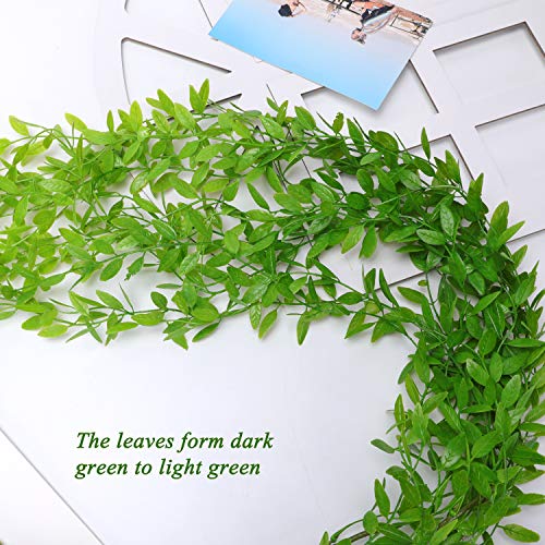 PNNP 2 Pcs Plantas Artificiales Colgantes, Exterior e Interior Enredaderas Hiedra Artificial Plantas Artificiales Decorativas, para Colgar Cestas y Paredes Colgantes Decoración de Jardín en Casa