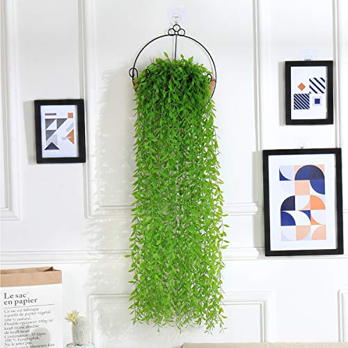 PNNP 2 Pcs Plantas Artificiales Colgantes, Exterior e Interior Enredaderas Hiedra Artificial Plantas Artificiales Decorativas, para Colgar Cestas y Paredes Colgantes Decoración de Jardín en Casa