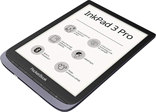 PocketBook - Lector de Libros electrónicos 'InkPad 3 Pro', 16 GB de Memoria, Pantalla E-Ink Carta de 19,8 cm (7,8 Pulgadas), SMARTlight, Wi-Fi, IPX8, Color Gris Metalizado