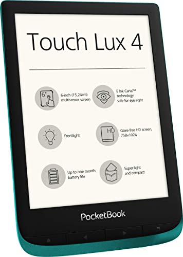 POCKETBOOK Touch Lux 4 Esmeralda E-Book Libro ELECTRÃNICO 6'' E Ink Cart HD 8GB Ranura MICROSD WiFi