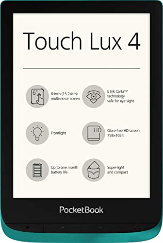 POCKETBOOK Touch Lux 4 Esmeralda E-Book Libro ELECTRÃNICO 6'' E Ink Cart HD 8GB Ranura MICROSD WiFi