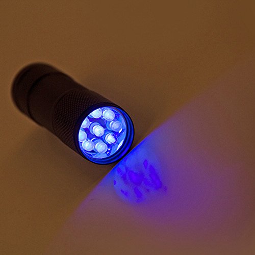 Pocketman 9 LED Ultra Violeta LED Linterna/Blacklight, Linterna UV LED, 395nm, Pet Detector de orina y manchas, encontrar manchas en la ropa, alfombras o alfombras