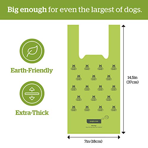 Pogi's Poop Bags - 300 Bolsas para excremento de Perro con manijas de Amarre fácil - Biodegradables, Perfumadas, Herméticas
