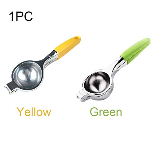 POHOVE Limón Exprimidor, Acero Inoxidable con Silicona Manillas Manual Exprimidor, para Hacer Zumos Naranjas, Grande Limones & Limas - Amarillo, Free Size