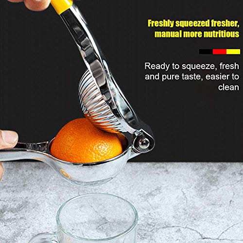 POHOVE Limón Exprimidor, Inoxidable Manual Prensa Zumo Exprimidor para Limones y Otras Pequeño Frutas - Amarillo, Free Size