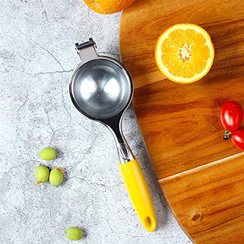 POHOVE Limón Exprimidor, Inoxidable Manual Prensa Zumo Exprimidor para Limones y Otras Pequeño Frutas - Amarillo, Free Size