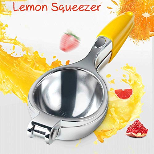 POHOVE Limón Exprimidor, Inoxidable Manual Prensa Zumo Exprimidor para Limones y Otras Pequeño Frutas - Amarillo, Free Size