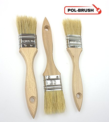 pol-brush - Pincel, cerdas naturales, juego de 3 unidades, 36 mm