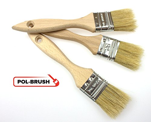 pol-brush - Pincel, cerdas naturales, juego de 3 unidades, 36 mm
