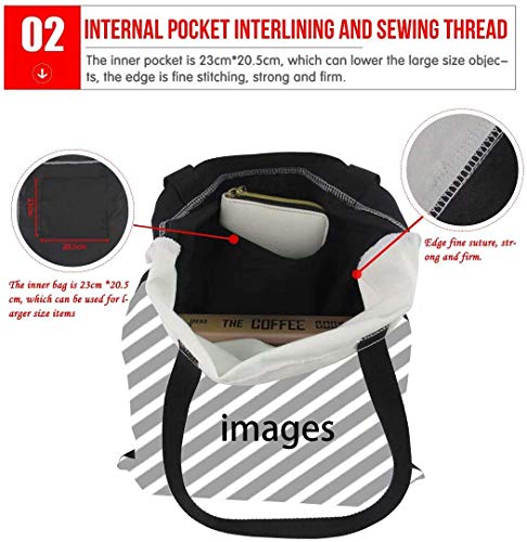 POLERO Nurse Bolsa de la compra, lona de algodón, bolsa de la compra, bolsa de tela, bolsa de algodón con estampado de dibujos animados, para niña, mujer, enfermera, trabajo diario, 42x34cm