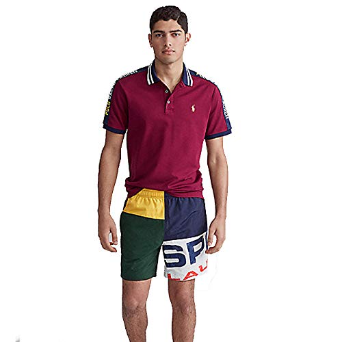 Polo Ralph Lauren Custom Slim Fit Mesh Polo (XL, Classic Wine)