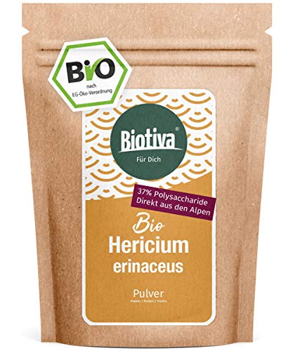 Polvo de melena de león orgánica - melena de león - Hericium erinaceus - vegano - llenado y certificado en Alemania (DE-ÖKO-005)