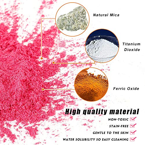 Polvo de mica, pigmento de resina epoxi de 60 colores, tinte de jabón, pigmentos naturales para hacer jabón, velas, sombras de ojos cosméticos, decoración de uñas con cuchara